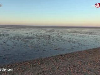 Bra offentlig avsugning på den strand kön filma visar