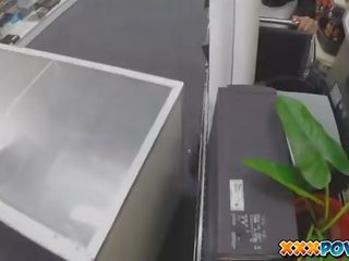 Voluptuous MILF banged and moans loud in pawn shop!