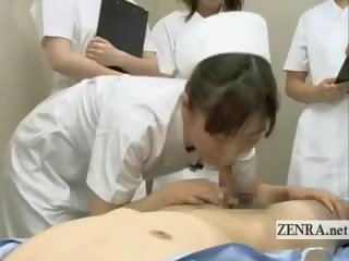 Untertitelt cfnm japanisch specialist krankenschwestern blasen seminar