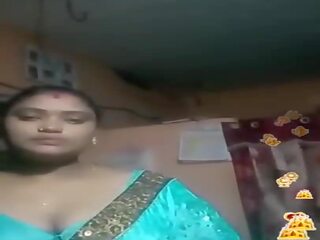 Tamil อินเดีย ผู้หญิงไซส์ใหญ่ สีน้ำเงิน silky blouse มีชีวิต, ผู้ใหญ่ หนัง 02