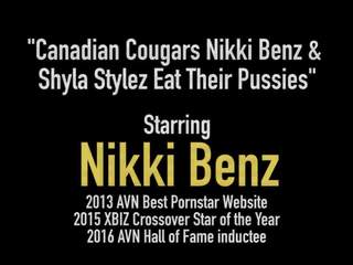 Canadian Cougars Nikki Benz & Shyla Stylez Eat Their Pussies