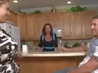 Milf neighbor blows college student while mother cooks