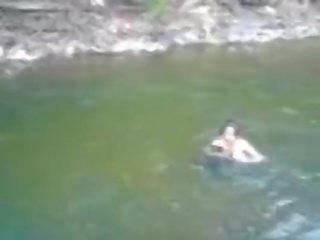 Gorgeous and busty amateur teen deity swimming naked in the river - fuckmehard.club